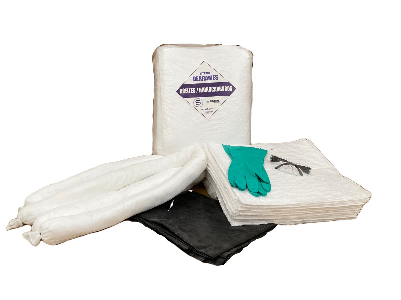 KIT ECONOMICO PARA CONTROL DE DERRAMES CAP. DE CONTENCIÓN 30 LITROS. 