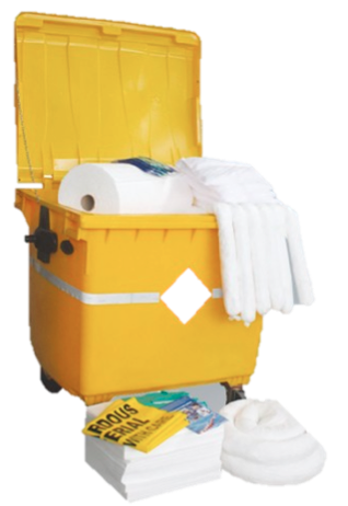 KIT ECONOMICO PARA CONTROL DE DERRAMES CAP. DE CONTENCIÓN 770 LITROS PARA DERIVADOS DEL PETROLEO.