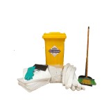 KIT ECONOMICO PARA CONTROL DE DERRAMES CAP. DE CONTENCIÓN 80 LITROS PARA DERIVADOS DEL PETROLEO.